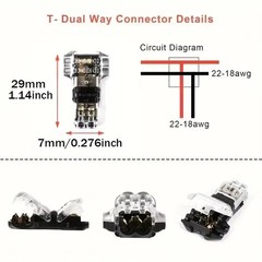 10PCS T-Tap Wire Connectors 22-18 AWG Quick Splice Low Voltage