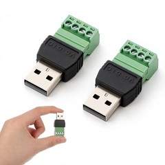 Solderless USB 2.0 Type A Male To 4 Pin Screw Terminal Block 2 Pack Adapter