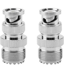 2 Pcs BNC Male to UHF Female PL259 Female to BNC Male SO-239 RF Coaxial Adapter