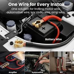 4 Gauge Wire, CCA Electrical Wire Extension Cord for Automotive Power/Ground, Ba