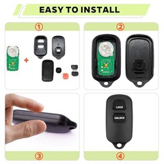 Key Fob Shell Case Replacement for Toyota Celica Echo Highlander Prius Rav4