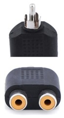 Audio Connectors Adapter Plug RCA Y Splitter AV Audio Converter 1Male to 2Female