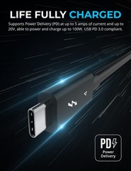 Sabrent Certified Thunderbolt 4 Cable 2M Power Delivery 8K Displayport 1.4