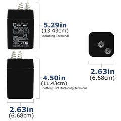 Mighty Max ML5-6S -6 Volt 5 AH, Spring S2 Terminal, Rechargeable – Pack of 2