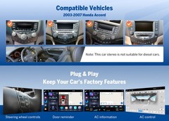 Eonon HAC1X7A Android 14 4+64 10.1″ for Honda Accord 2003-2007 Car Radio CarPlay
