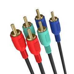 3 RCA Component Cable Video YPbPr Coaxial RCA Cord Gold RGB HDTV DVD VCR LOT