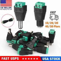 20 Pairs Male Female DC Power Jack Connector Plug 2.1 x 5.5mm for Audio CCTV LED