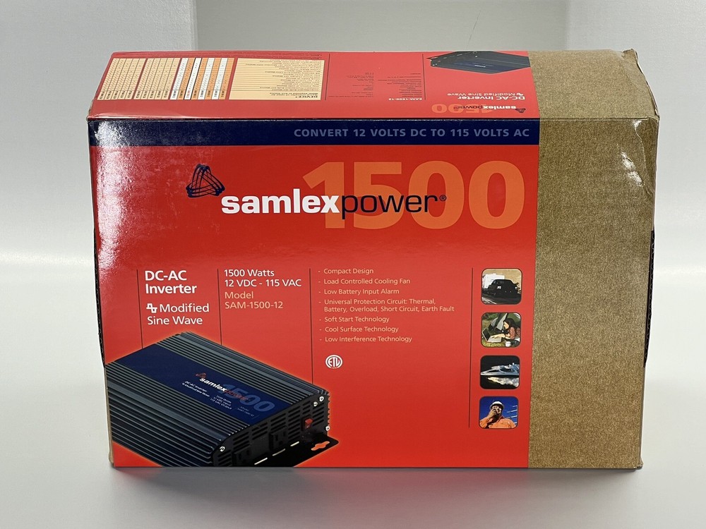 Samlex Power SAM-1500-12 DC-AC Inverter 1500 WATTS 12 VDC – 115 VAC