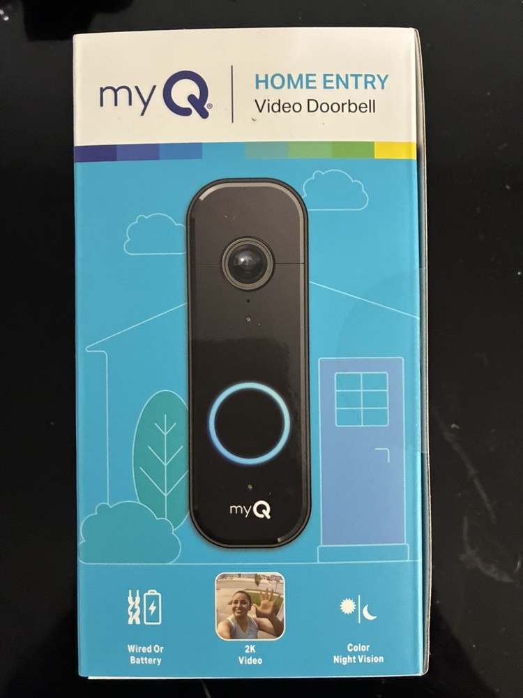 myQ Video Doorbell | 2K Camera, Battery/Wired Color Night Vision Live with 2-Way