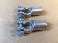 Positive & Negative 4/0 AWG Straight Barrel Top Post Battery Terminal Cable Ends
