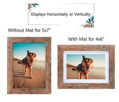 Califortree 5×7 Picture Frame – Can Display Photo 4×6 with 5×7, Rustic Brown