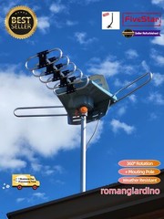 Limited Offer Outdoor TV Antenna Pole Motorized HDTV 4K 360° HDTV Antenna + Pole