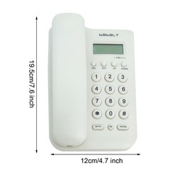 Corded Basic Landline Phone FSK DTMF Simple Caller ID LCD Display White