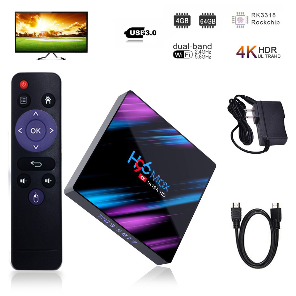 H96 Max Smart TV Box Android 9.0 Quad Core 64 Bit 4K HD 5.8GHz WiFi Media Player
