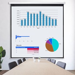 120” Projector Screen Projection Screen Manual Pull Down HD Screen 1:1 Format
