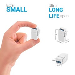 URWOOW USB 3.0 Keystone Jack Inserts (2 Pack) 2 Pack, White