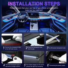 LivTee Smart Car LED Interior Lights 6 in 1- Remote Control, Color-changing
