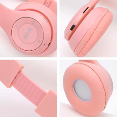P47 Wireless Cat Ear Headphones Bluetooth 5.3 LED Stereo Headset for Kids & Gami