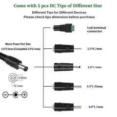 12V 2A AC Adapter Power Supply with Switch UL Listed, 100-240V AC to DC 12VDC…