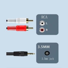 3.5mm to 2RCA Cable RCA to AUX Cord 2-RCA to 3.5mm Adapter Stereo Audio Y-Cable