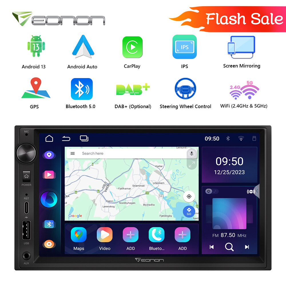 Android 13 Head Unit Double Din 7″ Multimedia Car Stereo Radio GPS Navigation BT