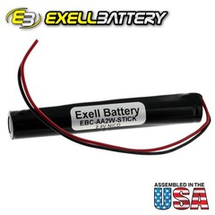 Exell 2.4V 1000mAh NiCd Battery Pack w/ Wire Leads Solar Exit Emergency Lighting