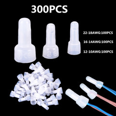 300PCS Closed End Crimp Cap12-10 16-14 22-18 AWG Gauge Wire Connector Terminal
