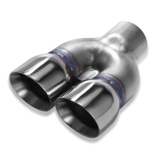 Dual Exhaust Tip 2.25 Inch Inlet 3″ Dual Outlet 8″ Overall 2.25″ x 3″ x 8″