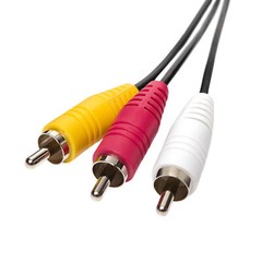 Pack of 2 AV Male to Male 3 RCA Audio Video Composite Cable Black (6 feet)