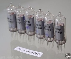 IN-14 NIXIE TUBES USSR unsoldered TESTED unused for NIXIE TUBES CLOCKS 6 PCS SET