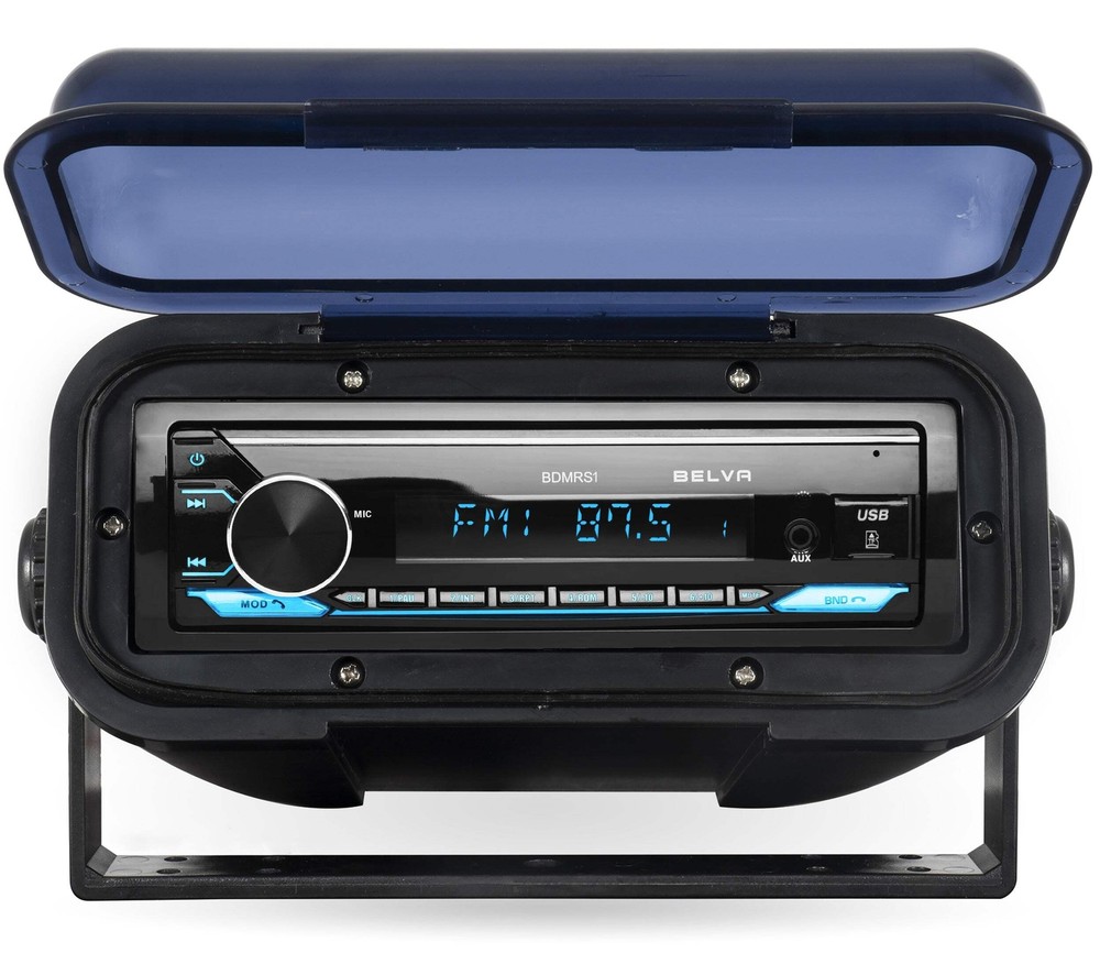 BMRC7B | Flip-up Fully Enclosed Black Marine Stereo Splash Guard