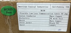 RG58/U M17/28 Mil-C-17 Low Loss 50 Feet Coaxial Cable 50 Ohm NEW USA Dash Ship