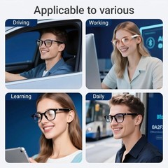AI Smart Glasses with Open-Ear Speaker & Bluetooth 5.4 – Stylish & Functional