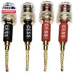 CESS-220 Pin Banana Plug to 4Mm Female Banana Jack/Speaker Wire 4 Pack
