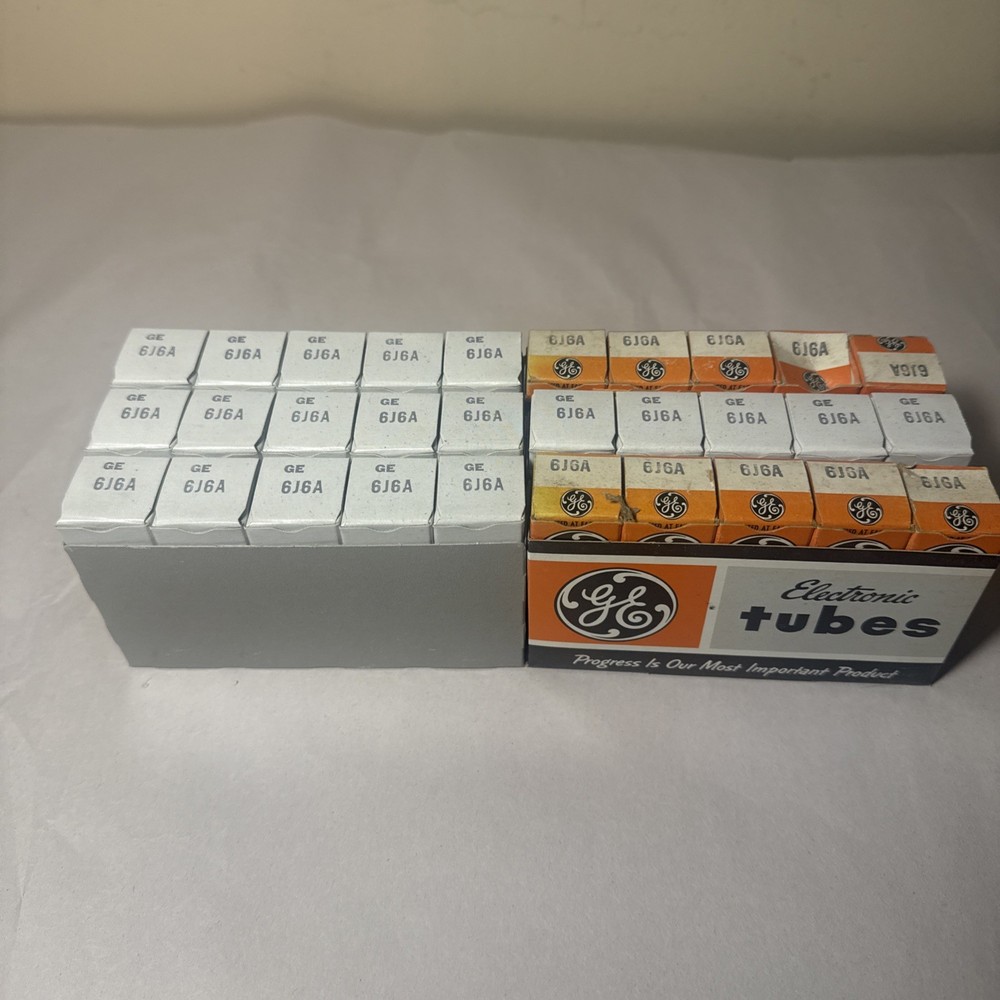 Lot Of (30) OEM VINTAGE ELECTRONIC TUBE GE 6J6A NOS