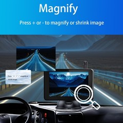 Solar Magnetic Wireless Backup Camera 1080P Monitor TouchScreen Car Truck Camper
