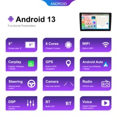 6G+128G 8 Core 2 Din CarPlay Car Stereo Radio Android 13.0 GPS Navi DSP WIFI IPS