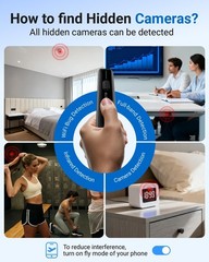 6-in-1 Hidden Camera & Bug Detector – GPS Tracker Finder for Travel, Hotels, Car
