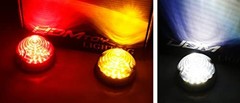 12V 70mm Round Dome Shape Flush Mount Amber Lens Amber Amber Lens Amber LEDs