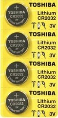 5 x New Original Toshiba CR2032 CR 2032 3V LITHIUM BATTERY BR2032 DL2032 Remote