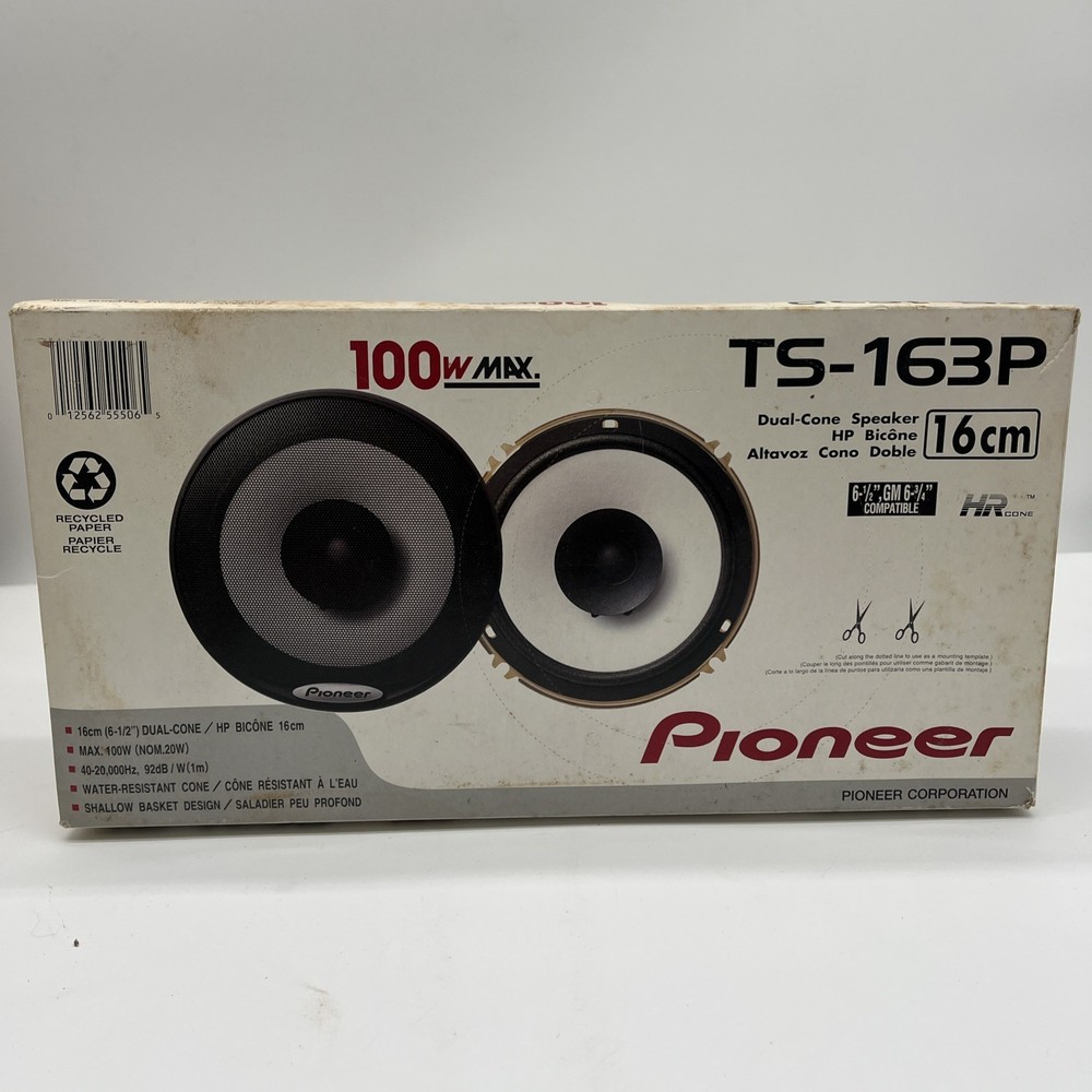 6.5 Inch Dual Cone Speakers Pioneer TS-163P 100W 16cm New In Box