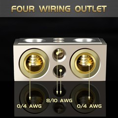 Car Audio Battery Terminals with Shims 2PCS Positive and Negative Car Battery