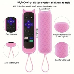 1P Silicone Remote Control Cover For Roku Glow-In-The-Dark TV Remote Holder Case