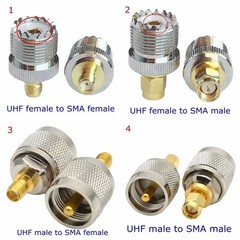 2/4PCS SMA Male Plug to UHF PL259 SO239 Female RF Connector Adapter Cable