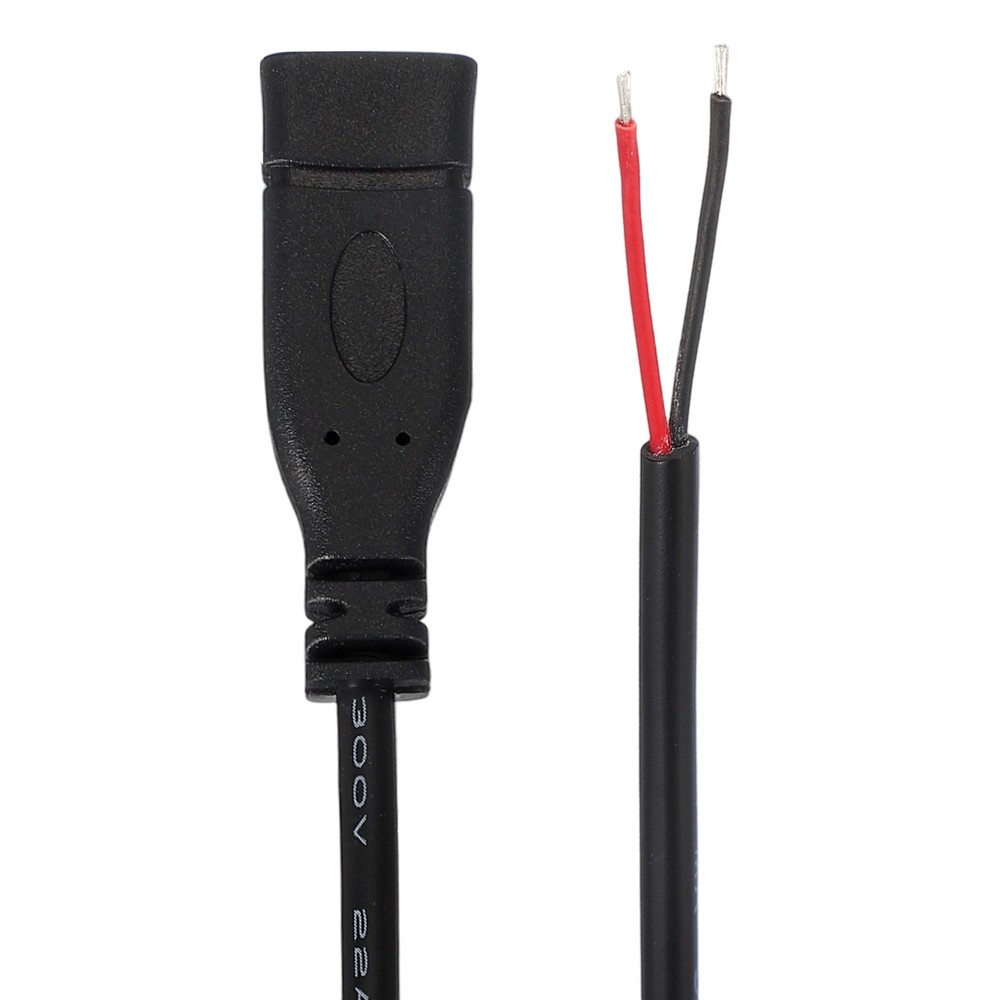 4 Pcs 0.25M/0.8Ft Type C Female Plug Bare Wire Cable 22AWG 12V 3A 2 Pin