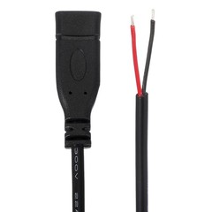 4 Pcs 0.25M/0.8Ft Type C Female Plug Bare Wire Cable 22AWG 12V 3A 2 Pin