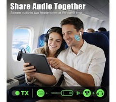 Bluetooth 6.0 2-in-1 TX/RX 3.5mm AUX Adapter Type-C Charging Low Latency