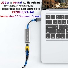 USB A to TOSLINK Optical Audio Adapter,USB Type A to SPDIF Digital Converter …