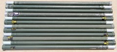 12 Each 4 Ft Used Military Ribbed Aluminum Camo Mast Stacking Poles 100% Tested