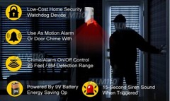 Entrance Chime Motion Sensor Alarm 90dB Siren Sound For Home Business Premises